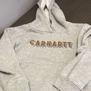 Carhartt Heather Gray Hoodie with Brown Logo